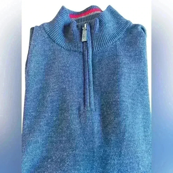 Set of 2 TailorByrd 1/4 Zip Washable Wool Blue Men’s Sweaters Size XL Royal/Navy - Picture 13 of 16